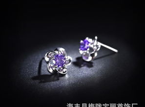 宝丽幸福梅花 韩版韩国饰品批发 复古首饰银饰 时尚水晶耳钉耳饰价格 厂家 图片